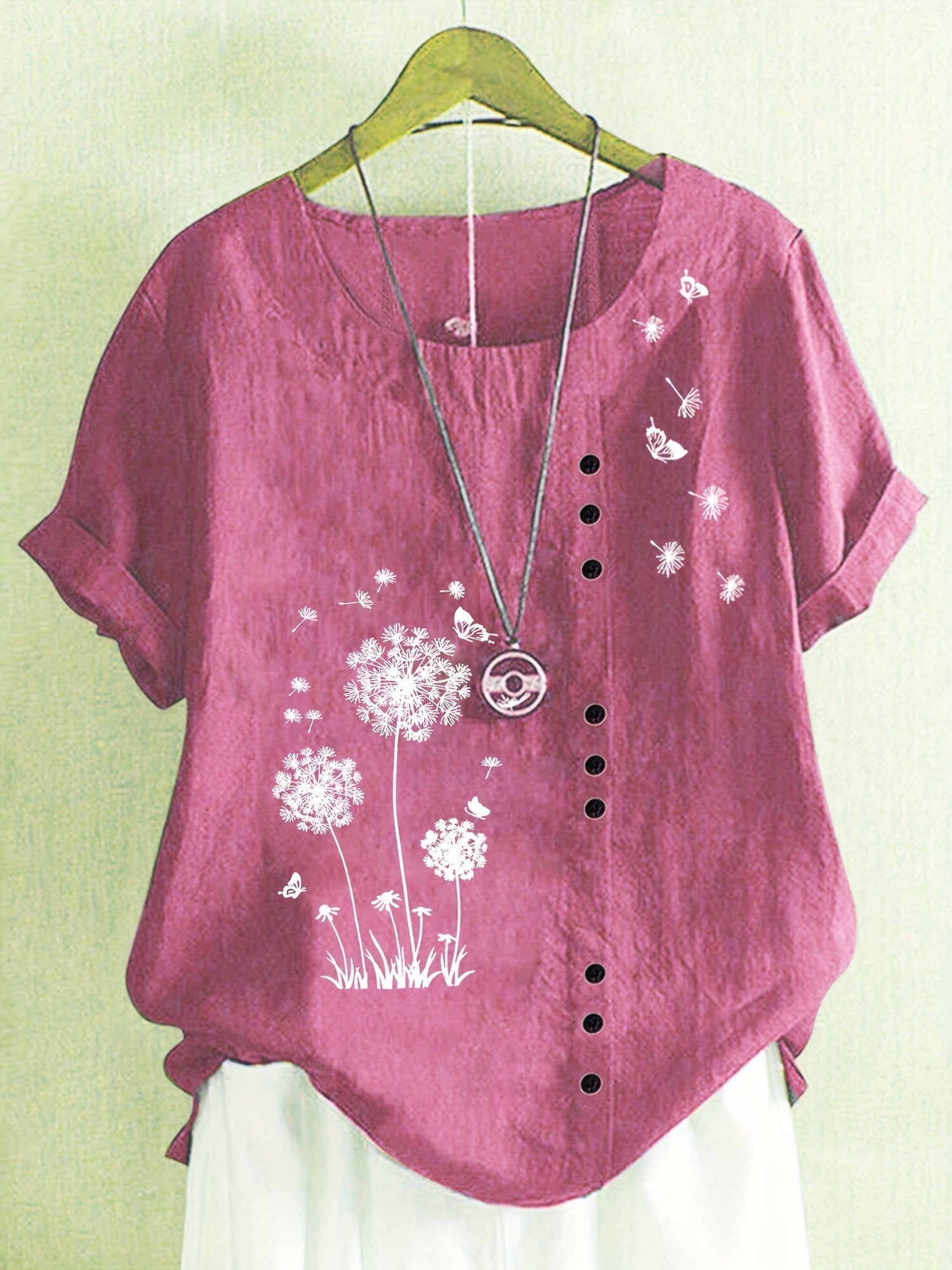 Hermione – Blusa con Estampado de Diente de León