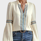 Isla Blusa vintage con cuello en V