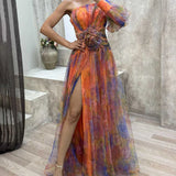 Cecelia - Vestido Maxi de Una Manga