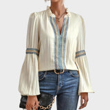 Isla Blusa vintage con cuello en V