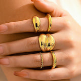 Juego de Anillos de Metal de 4 Piezas