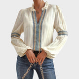 Isla Blusa vintage con cuello en V