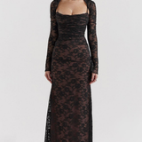 CELESTE - Vestido Maxi de Encaje