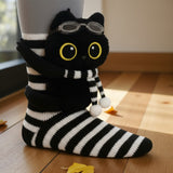 Zoe - Calcetines a rayas con animales