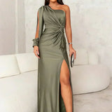 Zarra – Vestido Maxi Elegante de Un Hombro