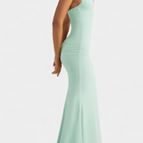 Lusiana Vestido Largo de Noche con Espalda Descubierta y Escote Halter