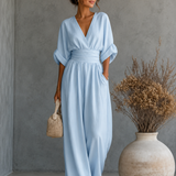 Ariel - Mono elegante de escote en V y pierna ancha