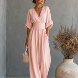 Ariel - Mono elegante de escote en V y pierna ancha