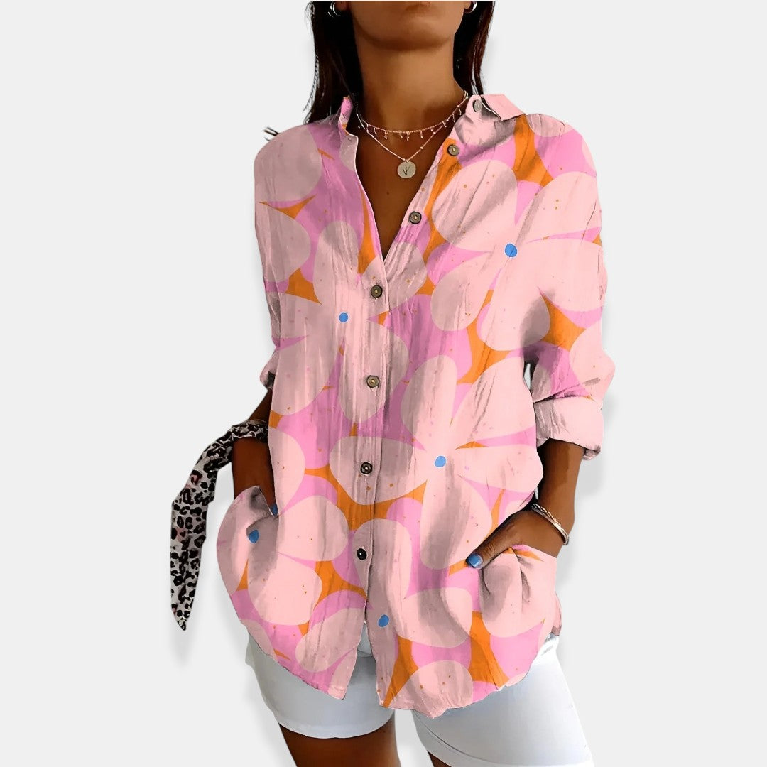 LYSSA™ | Blusa floral con cierre de botones
